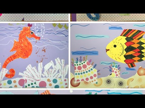 How to collage an underwater adventure Age K- 3rd Grade