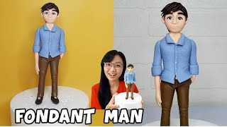 How to Make a Man Fondant | Man Cake Topper | How to make a fondant man | Standing fondant man