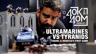 Rahul and Rebecca's first game of 40k! Tyranids vs Ultramarines Warhammer beginners battle report!