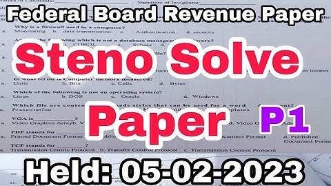 Steno FBR (Federal Board Revenue) Solved Paper || Held at 05-02-2023 || FBR Solve Paper || Part-01