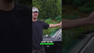 Tesla Parking Fail: Car Rolls Back, Near Miss! #shorts
