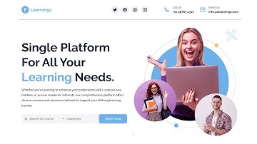 LETS DESIGN BUILDING A  RESPONSIVE E LEARNING LANDING PAGE USING HTML CSS & JAVASCRIPT