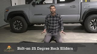 Protect your truck with the apex fabworks rock sliders. these are a
universal fit between 2nd gen and 3rd tacomas. available for double
cab short bed, do...