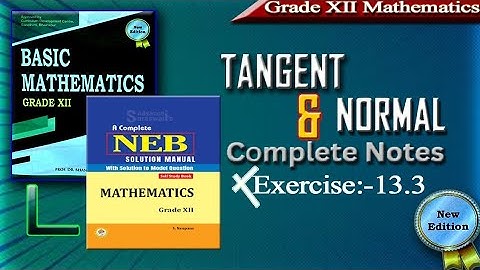 "Class 12 Math Guide: Tangents and Normal | Ex:- 13.3 Notes Reveal! "