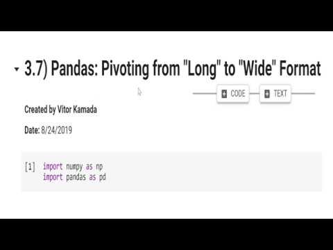 3.7) Pandas: Pivoting from 3.7) Pandas: Pivoting From