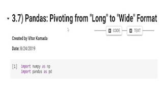 3.7) Pandas: Pivoting from 3.7) Pandas: Pivoting From