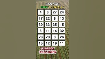 GENIUS CAN FIND ALL! Find 3 pairs of identical numbers/Dementia Prevention Quizzes/Tests.No156