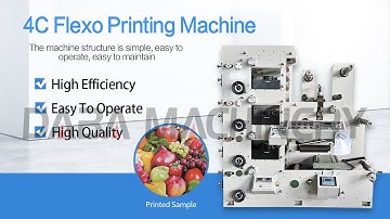 Daba 4 color Small narrow web Label flexo printing machine good for paper cup