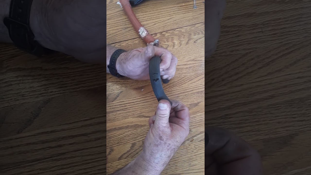 Burned fire sleeve from hot exhaust pipe