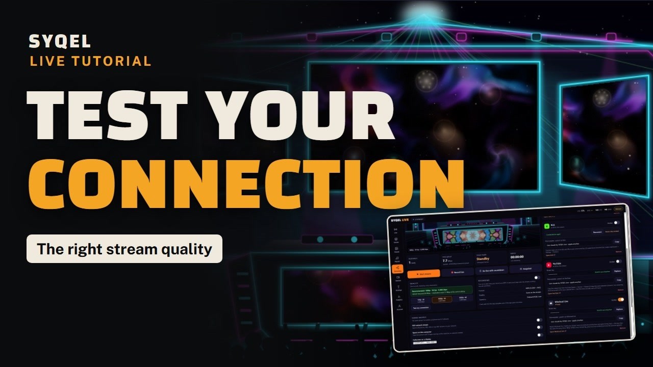 Pick your stream quality and test your connection