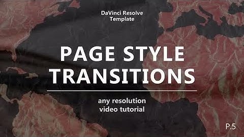 Page Style Transitions DaVinci Resolve Templates