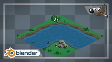 How to make pixel art river in Blender and GIMP (time-lapse)