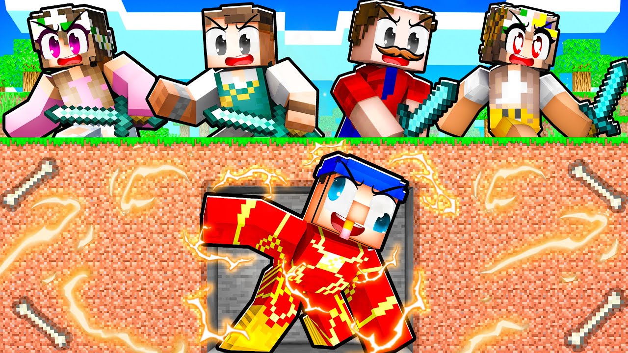 HUNTERS vs FLASH SPEEDRUNNER in Minecraft!