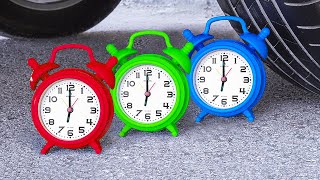 Car vs Clock Experiment | Crushing Crunchy & Soft Things by Car screenshot 5