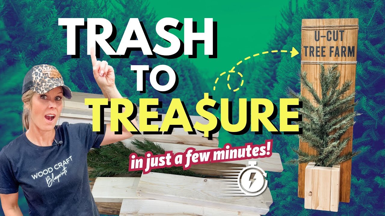 Рождественский проект по обработке дерева для начинающих | Знак еловой фермы своими руками!