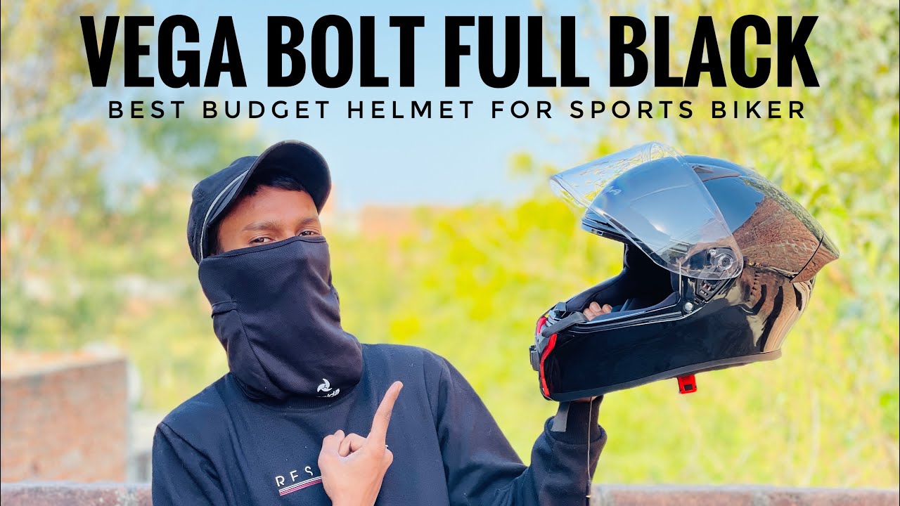 Vega Bolt Full Black Helmet Unboxing And Review | Best Looking Budget Helmet | Bikeholic Reknos |