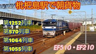 【東海道本線-枇杷島駅】EF210+EF510の重連回送含む、貨物列車4本編集。
