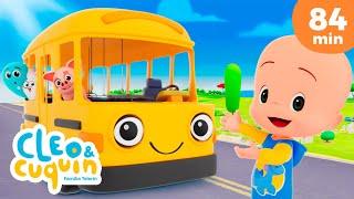 Las ruedas del bus de los animales 🚌  y más canciones infantiles para bebés con Cleo y Cuquín