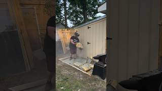 Pouring a concrete slab without mixing with water #diy #howto #concrete