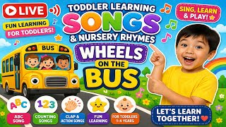 🔴 LIVE: Learn with Ms Rach Style | Toddler Learning Songs &amp; Nursery Rhymes | Wheels on the Bus &amp;