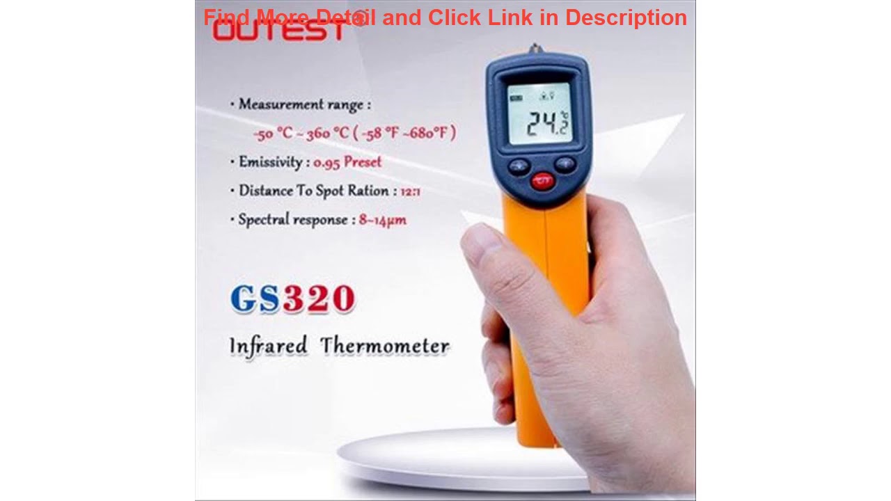 Top Non contact Digital Laser infrared thermometer GS320 -50~360C (-58~680F) Temperature Pyrometer