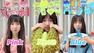 ASMR MUKBANG COLOR FOOD (Pink💕• Neon🌟• Blue🦋)