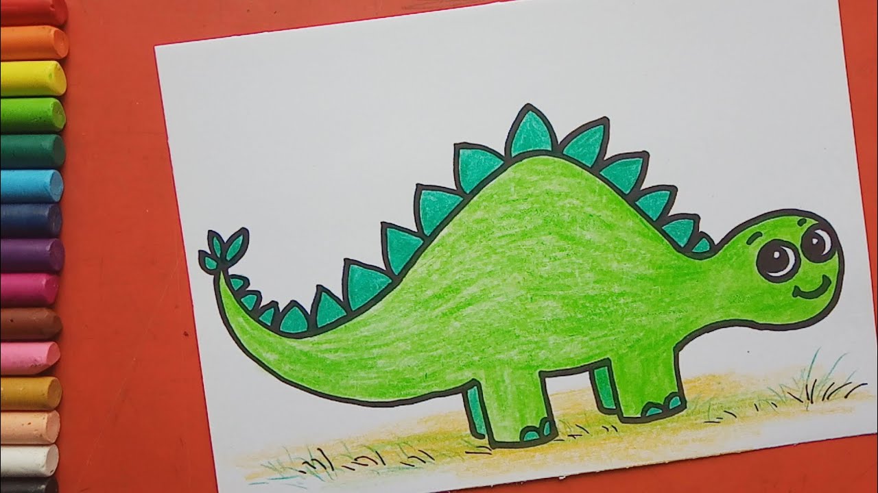 Easy and simple Dinosaur Drawing - YouTube