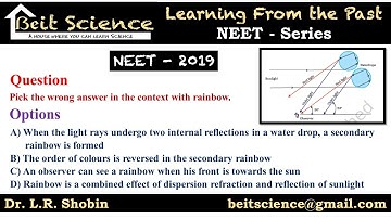 Detailed Solution for NEET 2019 Physics question ǀ Tamil ǀ Rainbow Problem ǀ By Dr. L.R. Shobin