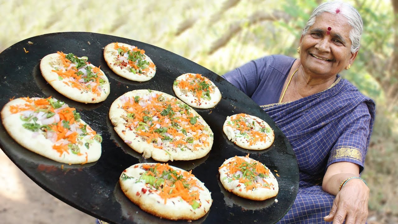 Uttapam Prepped By Grandma || How To Make Uttapam At Home || Suji Uttapam Recipe || Myna Street Food