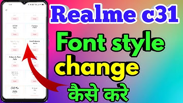 How To Change Font Style Realme c31 | How To Download Font Style Realme c31