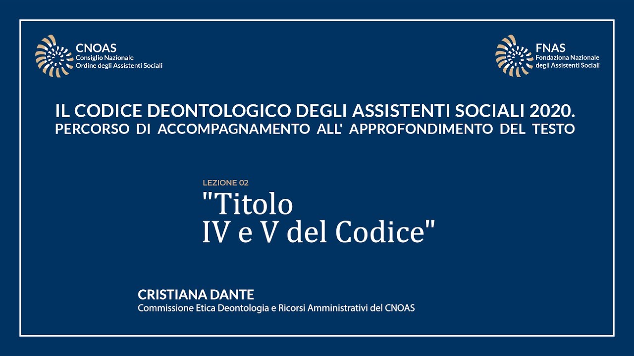 Titoli IV - V  del Codice