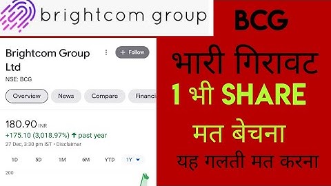 BCG SHARE LOWER CIRCUIT BCG Share Latest News in hindi Brightcom Share latest News  BCG