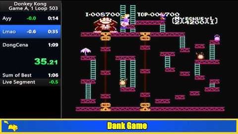 Donkey Kong (NES) Game A, 1 Loop in 1:08.76