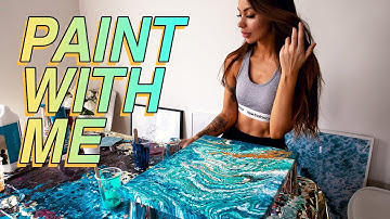 Paint With Me: Acrylic Pouring | THE EASIEST FLUID ART TECHNIQUE FOR BEGINNERS!