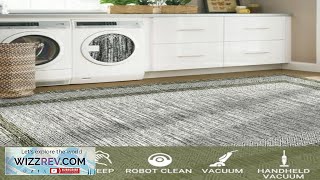 Garvee Bordered Modern Geometric Distressed Non Slip Area Rug for Dining Room