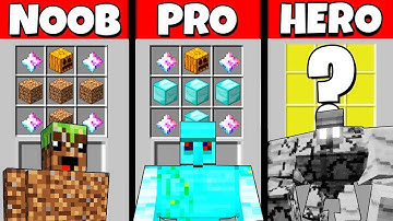 Minecraft Battle: NOOB vs PRO vs HEROBRINE: GOLEM CRAFTING CHALLENGE / Animation