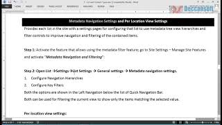 SharePoint Tutorial | Metadata Navigation Settings SharePoint Tutorial | Metadata Navigation Settings
