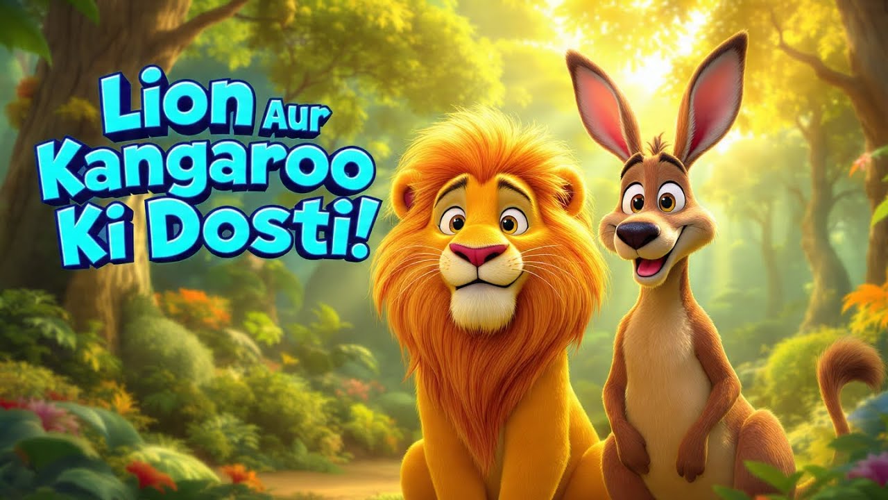 "Lion 🦁 Aur 🦘 Ki Dosti |Jungle Adventure Story |Friendship Moral Story for Kids" 