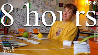 LIVE | 8-HOUR study with me 📚⛈️ rain sounds & pomodoro timer 60 & 10