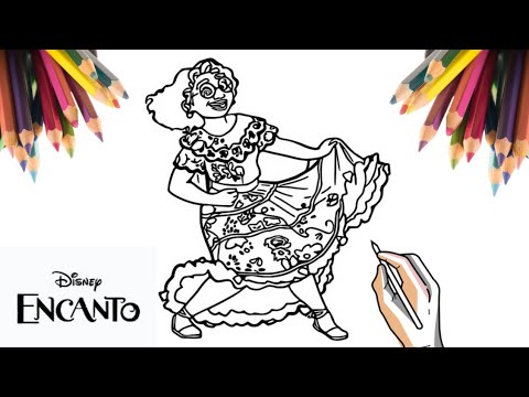 Como desenhar e pintar Mirabel de Disney Encanto 