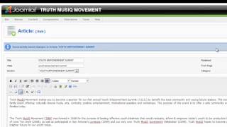 KINGDOM UNIVERSITY CLASS - JOOMLA ARTICLE MANAGER - EDITING ARTICLES