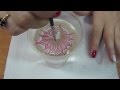 Red, white & gold water marble nail art tutorial/водный маникюр бордо с золотым