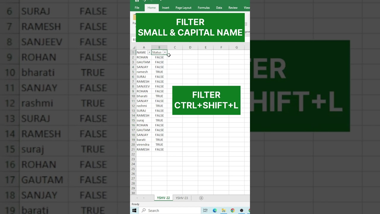 Excel hacks# Filter small and capital words in excel | excel tutorial