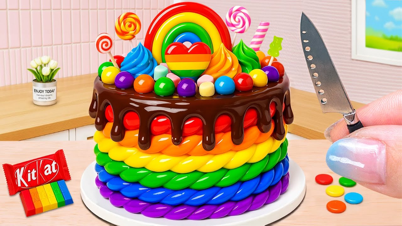 Yummy Mini Rainbow Cake Decorating 🌈🍰 Satisfying Creative Ideas