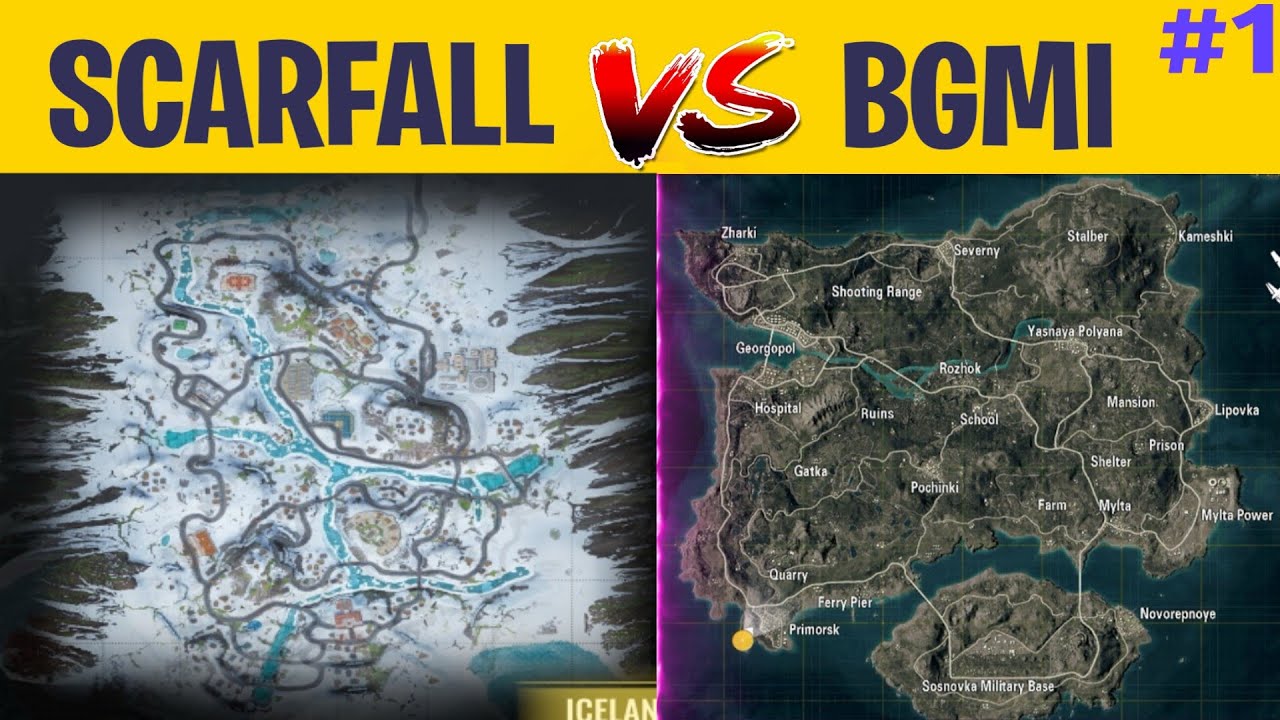 SCARFALL VS BGMI | ICELAND MAP VS ERANGLE MAP | INDIAN GAME VS BGMI