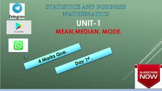 Short Que. on Mean, Median, Mode B.com 2nd semester class 1