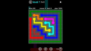 Flow free walkthrough - Blue Pack - 9x9 - levels 1 - 30
