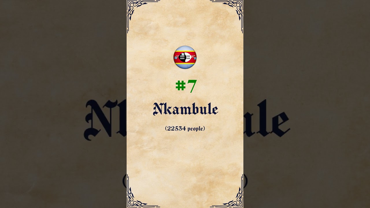 10 Most Common Surnames: Swaziland