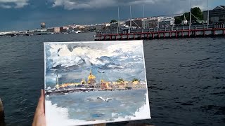 картинка: Пленер в центре Санкт- Петербурга.