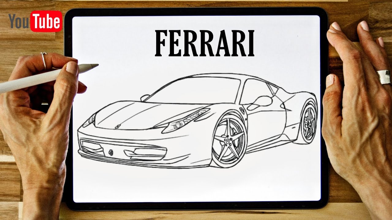 Comment dessiner une FERRARI facilement - YouTube